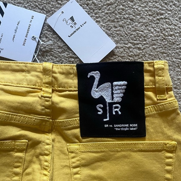 NWT Free People SR vs Sandrine Rose Virgin Label Yellow Relax Straight Fit Jeans - Picture 8 of 8